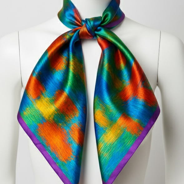 %100 Saf İpek Saten Eşarp